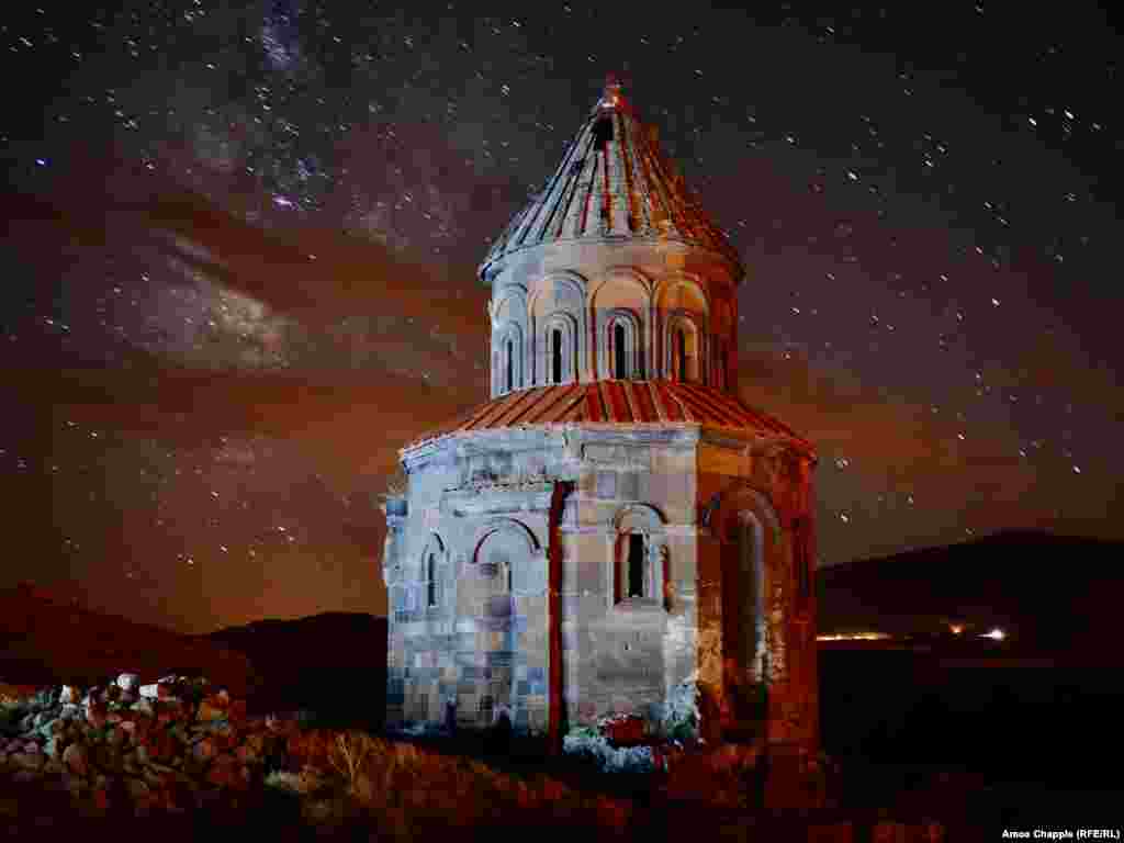 The Church of Saint Gregory of the Abughamrents in Ani. In 1998, three tombs inside the church were smashed and looted.&nbsp;