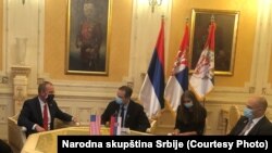 Prvi sastanak Ivice Dačića sa ambasadorom SAD Entonijem Godfrijem od stupanja na funkciju predsednika Skupštine, 5. novembar 2020.