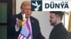 ABŞ-nyň prezidenti Donald Tramp (çepde) 17-nji oktýabrda Ak tamda Ukrainanyň prezidenti Wolodymyr Zelenskini garşy alýar.