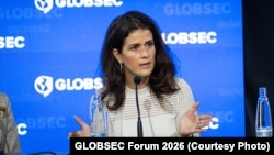 Тордіс Гильфадоттір під час GLOBSEC Forum 2026 у Празі