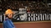 Partizan Belgrade supporters display a banner depicting former Bosnian Serb military chief Ratko Mladic during the Serbian SuperLiga football match between Partizan Belgrade and OFK Beograd in Belgrade on August 31, 2026, days after Mladic died at the age
