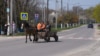 Moldova, A cart on a street in the village of Valea Mare, Ungheni District