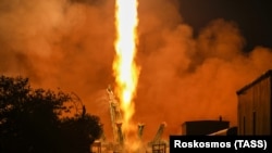 Пуск ракеты-носителя на Байконуре. Иллюстративное фото