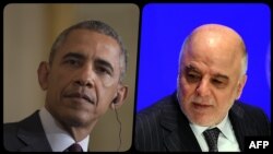Barack Obama (solda) və Haidar al-Abadi