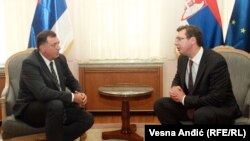 Predsjednik RS Milorad Dodik i premijer Srbije Aleksandar Vučić