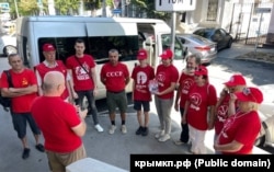 Агитаторы за кандидатов от КПРФ в Крыму во время российских выборов депутатов Госдумы РФ, сентябрь 2026 года