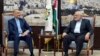دیدار وزیر خارجه جمهوری اسلامی (چپ) با رهبر سیاسی حماس، سه هفته پس از حمله این گروه افراطی به خاک اسرائیل