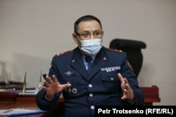 Начальник отдела полиции Кордайского района Максат Ережепов. Село Кордай, 2 февраля 2021 года.