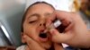 A health worker administers polio vaccine to children during a five-day countrywide vaccination campaign in Peshawar on December 16.