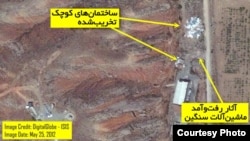 تصویر ماهواره‌ای از سایت پارچین که پنجم خردادماه ۱۳۹۱ گرفته شده است.