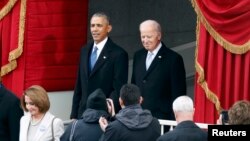 Barak Obama i Joe Biden na predsjedničkoj inauguraciji Donalda Trumpa 20. januara 2017. 