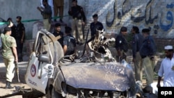 File photo of a bomb attack in northwestern Pakistan.