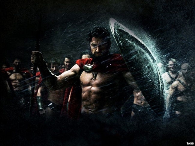 Джерард Бътлър в ролята на цар Леонид във филма "300"