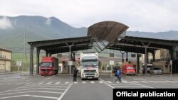 Armenia - A customs checkpoint on the Armenian-Georgian border, 15Apr2017.