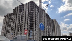 Будаўніцтва жылога дому ў Менску. Архіўнае фота