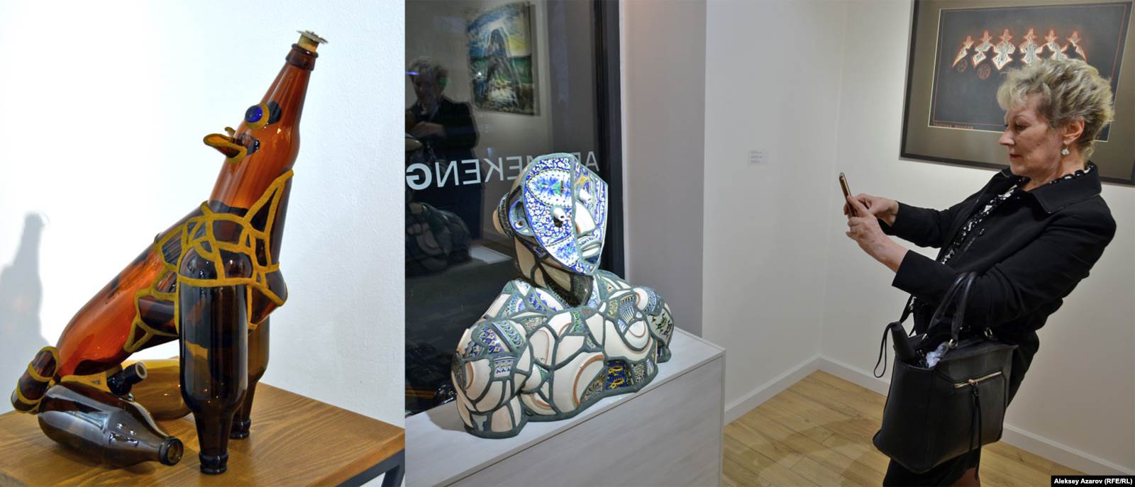 Работы "Собака" (слева) и "Бухарский Голем" Шамиля Гулиева