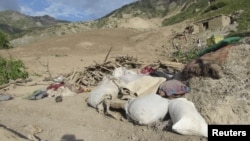 A view of an earthquake site in Baghlan Province on June 11