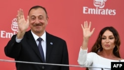 Azerbaijani President Ilham Aliyev and his wife, Mehriban, who was recently name the country's first vice president