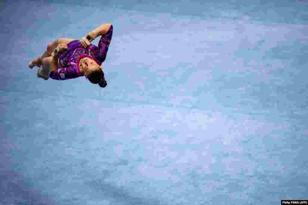 Russia&#39;s Vladislava Urazova competes in the Artistic Gymnastics World Championships in Kitakyushu, Japan.&nbsp;