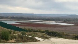 Обмелевшее Тайганское водохранилище, октябрь 2021 года