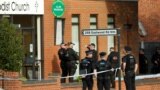 Police officers are seen at the scene where MP David Amess was stabbed during constituency surgery, in Leigh-on-Sea, Britain October 15, 2021. REUTERS/Andrew Couldridge