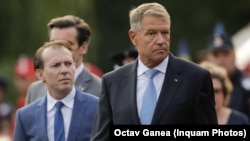 Președintele Klaus Iohannis și președintele PNL, Florin Cîțu, nu au acceptat ca USR să revină în Guvern. Imagine generică cu președintele și premierul demis. 