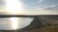 Вода ушла далеко от плотины Белогорского водохранилища, 17 октября 2021 года