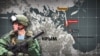 Российский солдат на фоне карты аннексированного Крыма. Коллаж