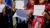 زنان معترض در بدخشان خواستار حق تحصیل و کار از طالبان شدند