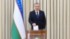 Uzbek President Shavkat Mirziyoev casts his vote in the presidential election on October 24.