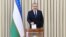 Uzbek President Shavkat Mirziyoev casts his vote in the presidential election on October 24.