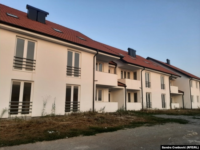 The uninhabited residential building in Gracanica built in 2019 for young married couples, displaced and poor people.
