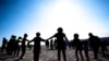 Kosovo - Afghan children playing in the Bondsteel camp in Kosovo,27 Oct2021.