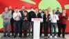 Zoran Zaev i predsedništvo SDSM -a na konferenciji za novinare 17. oktobra nakon glasanja u prvom krugu lokalnih izbora 2021.