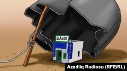 "Bank". Karikatura