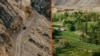 Kyrgyzstan - a dangerous mountain road leads to the village of Zardaly in the remote Batken region - screen grab