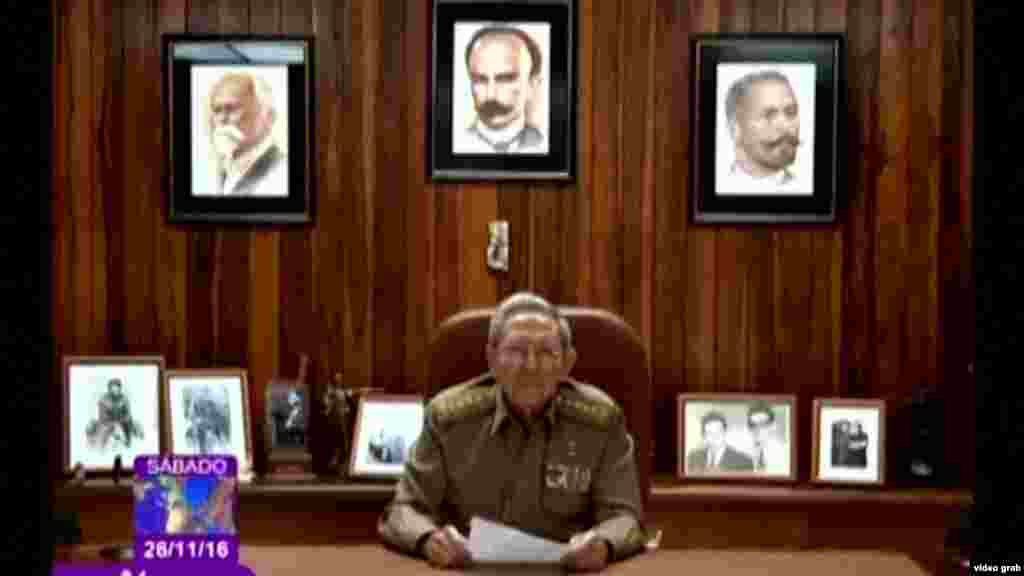 Raul Castro Fidel Castronun ölümünü elan edir