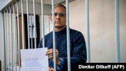 Paul Whelan, a former U.S. marine accused of espionage and arrested in Russia, in a Moscow courtroom last month. 