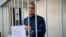 Paul Whelan, a former U.S. marine accused of espionage and arrested in Russia, in a Moscow courtroom last month. 