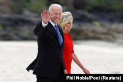 Joe Biden și Jill Biden, la summitul din Carbis Bay