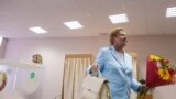 Belarus - Parliamentary elections. Early voting. The CEC chairman Lidziya Yarmoshyna votes. Minsk, 7Sep2016