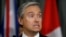 U.K. -- Canadian Minister of Foreign Affairs Francois-Philippe Champagne speaks during a news conference after a meeting of the International Coordination and Response Group for the families of the victims of the Ukraine International flight which crashed