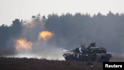 Американский танк "Абрамс" на учениях в Польше