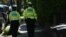 Police officers patrol outside the home of British Prime Minister Keir Starmer in London on May 13. 