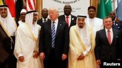 U.S. President Donald Trump met with Bahrain's King Hamad and other Persian Gulf royalty during his visit to Saudi Arabia.