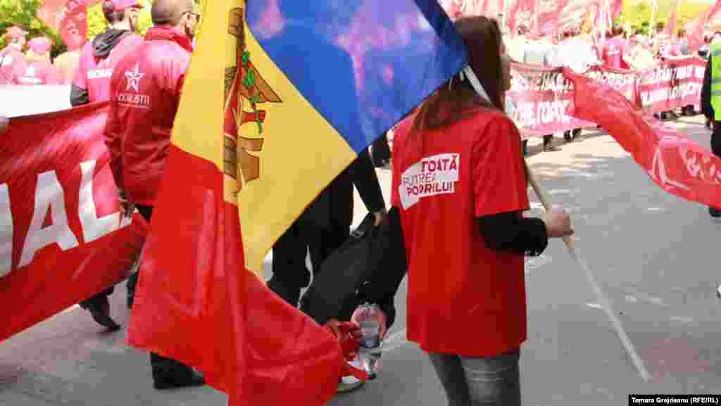 Moldova - 1st May Communists and Socialists on the streets, Chisinau