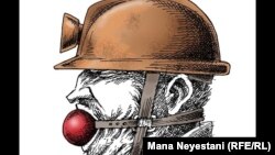 کلاه ایمنی،طرحی از مانا نیستانی برای رادیو فردا پس از شلاق خوردن کارگران