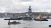 Ракетный крейсер «Москва» Черноморского флота РФ в Севастополе. Крым, архивное фото