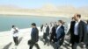 Esagh Jahangiri, vice president of Iran visits a dam near Tehran, Sep20, 2014