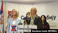 Ferida Ćustović, zamenica predsednika Levice Srbije i Marija Janjušević, predstavnica Dveri 